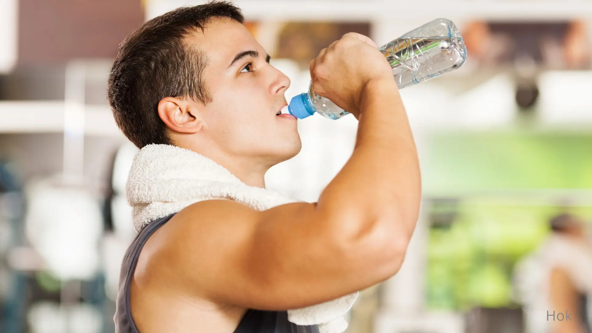 man drinking water